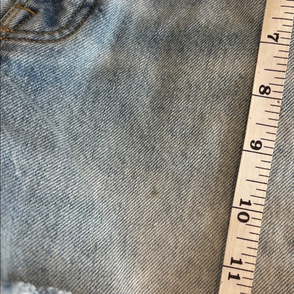 EVERLANE The Relaxed 90’s shorts button fly 5 pockets raw edge hem light blue 27 - Picture 14 of 16
